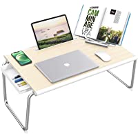 Nulaxy Mesa para Portátil Plegable- Mesa de Cama Portátil con Cajón de Almacenamiento y Aoporte para Libros- para…